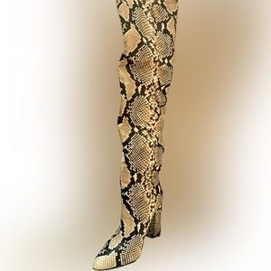 Faux snake skin boots